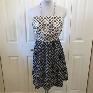 Strapless white and black dress